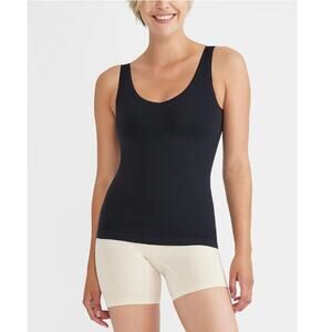 New YUMMIE Women's Black Reversible Neckline Tummie Tank Shapewear Size L/XL